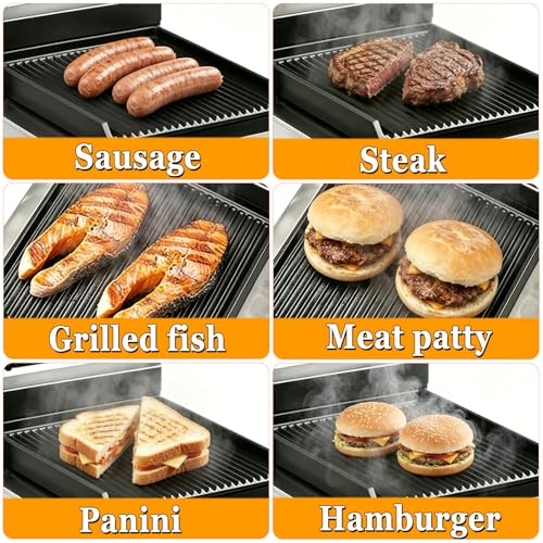 CTJ Commercial Panini Press Grill 2200W Sandwich Maker with Nonstick Plates