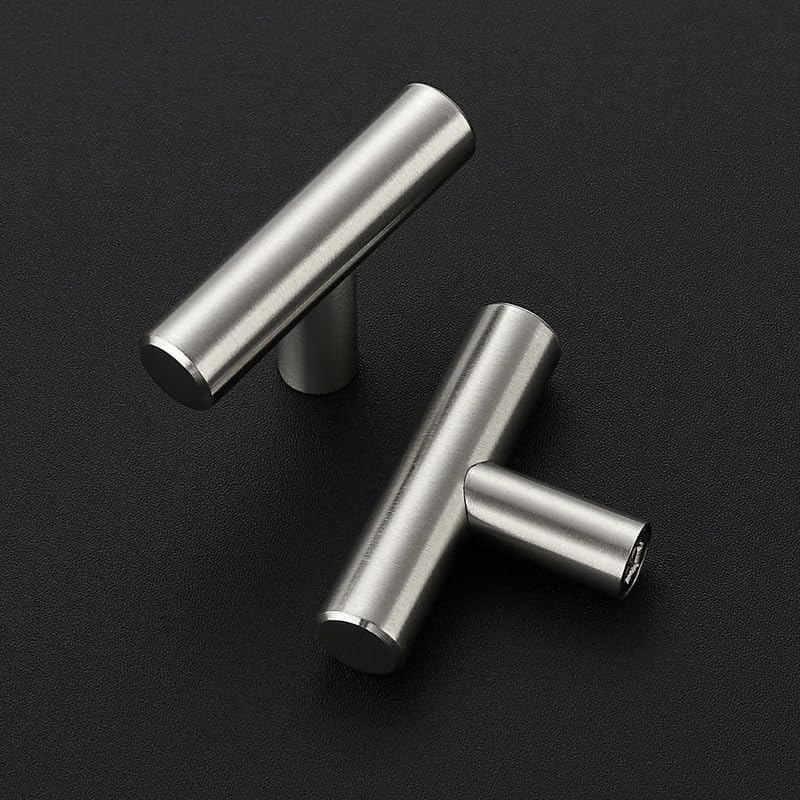 3 Pack Brushed Nickel Cabinet Knobs, 2in Length T Bar Drawer Pulls - color: Brushed Nickel, size: 3 Pack, style: T Bar