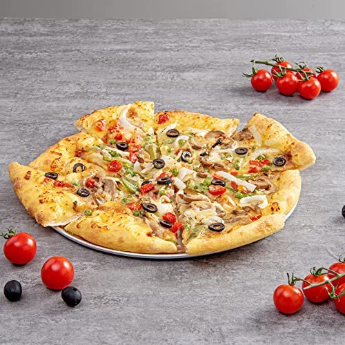 Restaurantware Met Lux 12 Inch Commercial Pizza Pan 1 Coupe Style Pizza Cooking Tray - Heavy-Duty 18-Gauge Aluminum Round Baking Tray Oven-Baking For Pizzas & More - size: 12"
