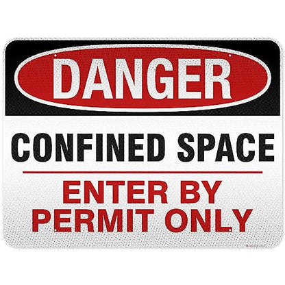 Danger Confined Space Enter By Permit Only Sign, 36x48 Inches, Reflective, - size: 36x48 - DiBound Reflective