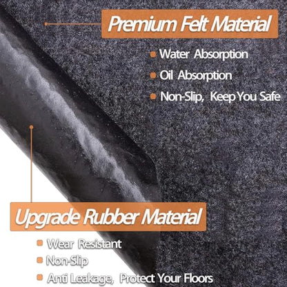 17 x 7.4 FT Garage Floor Mat for Under Cart,Oil Spill Mat with Weather Back - color: 17 X 7.4 Ft