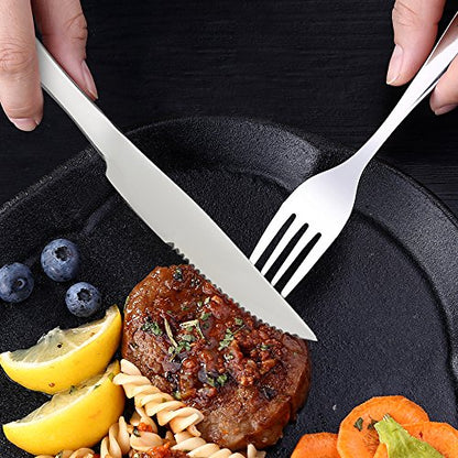 8-Piece Stainless Steel Steak Knives for Chefs Commercial Kitchen