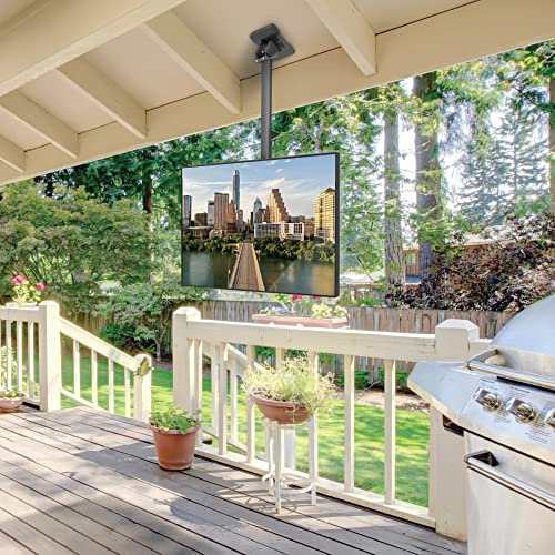 Kanto CM600SG Stainless Steel Outdoor Ceiling TV Mount for Most 37" - 70" TVs - Supports TVs up to 110lbs - Can Extend up to 66.3” in 2" increments - 360˚ Rotation - Max VESA 600x400 - style: Outdoor - For 37" to 70" TVs - Black