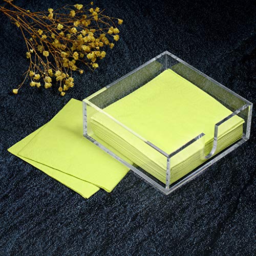 Boao 2 Pieces Acrylic Cocktail Napkin Holder, 5.5 x 5.5 Inch - size: 5.5 x 5.5 Inch