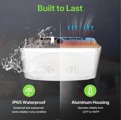 Glitgate 100W LED Canopy Lights with Motion Sensor, 100W/80W/60W Switchable - size: 4 Pack