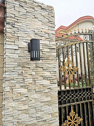 Dusk to Dawn Outdoor Wall Light Fixture, Waterproof Exterior Lights - color: Cylinder (Black B - Dusk to Dawn)