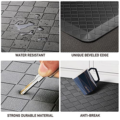 HappyTrends Kitchen Floor Mat - 4/5 Inch Thick Anti-Fatigue Kitchen Rug - color: Black, size: 54"L x 22"W x 0.8"Th