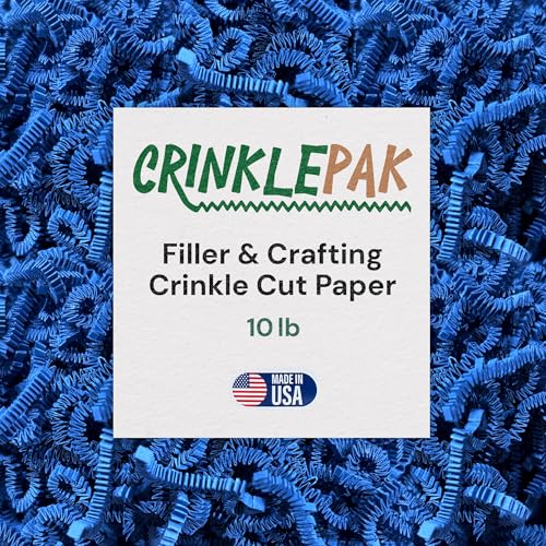 10LB Blue Crinkle Paper Filler USA Made - color: Blue, size: 10 LB