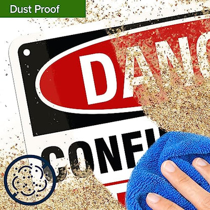 Danger Confined Space Enter By Permit Only Sign, 7x10 Inches, 55 mil thick - size: 7x10 - Polyethylene