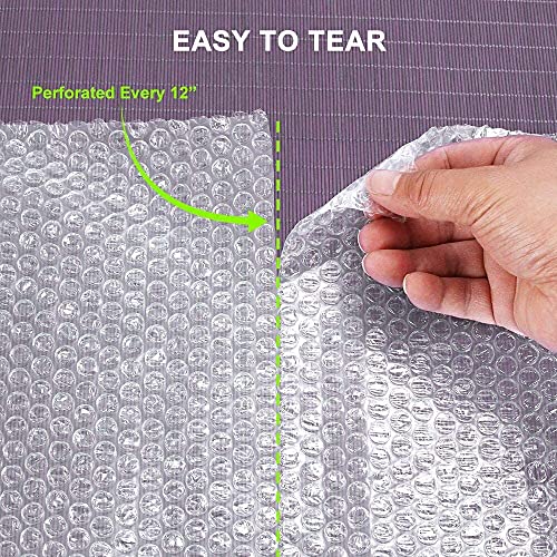 Bubble Cushioning Wrap Rolls, 4 x 20 Feet, Perforated Every 12", Lightweight, 4 Pack