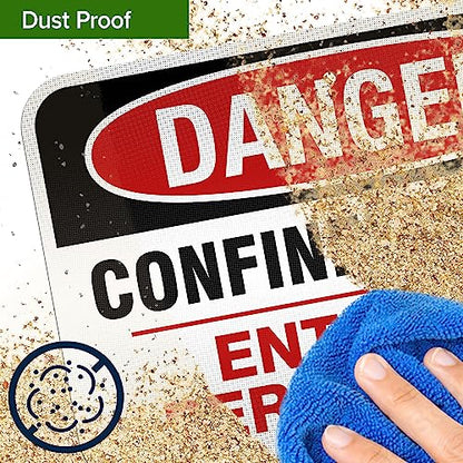 Danger Confined Space Enter By Permit Only Sign, 12x18 Inches, 3M EGP - size: 12x18 - Aluminum Reflective