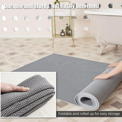 Anti Slip Drainage Mat Cutable Pool Flooring Bathroom Mats 3FTX21FT PVC Mesh Rubber Matting Heavy Duty for Garage Restaurant Basement Commercial Kitchen - size: 3FTX21FT