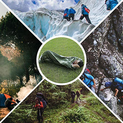 Emergency Sleeping Bag, Lightweight Survival Sleeping Bags Waterproof Thermal Emergency Blanket, Bivy Sack Survival Gear for Outdoor Adventure, Camping, Hiking, Orange, Green - color: Camouflage - 2 Pack
