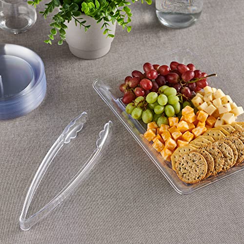 [Clear Tongs 12'' Inches] Plasticpro 12'' Serving Tongs Heavy Duty Reusable Kitchen and BBQ Clear Serving Tongs for party's, Caterings, Events, Buffet, Weddings, And every Day use Pack of 12 - color: Clear, size: 12 x 12''