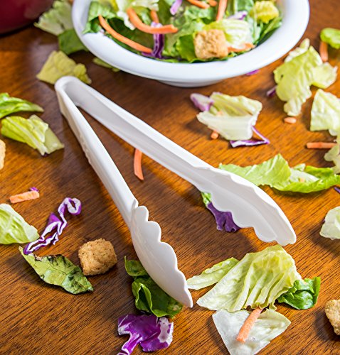 Carlisle FoodService Products 470902 Carly Salad Tong, 9" Utility Tong, White, 1 Pack - color: White, size: 9" Utility Tong, style: 1 Pack