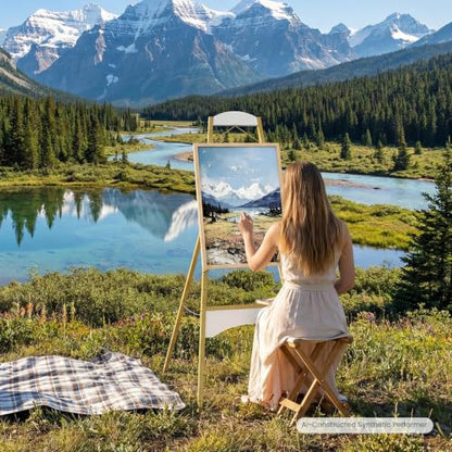 CHOEZON 43" Gold Easel Stand for Sign, Display Easel with 6 Adjustable Height Levels, Metal Art Easel, Poster Stand for Painting, Wedding Welcome Signs Holder, Gold and White TCJ26JW