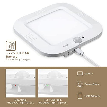 Rechargeable Motion Sensor Ceiling Light, Closet Light with USB Cable - color: USB 6000K