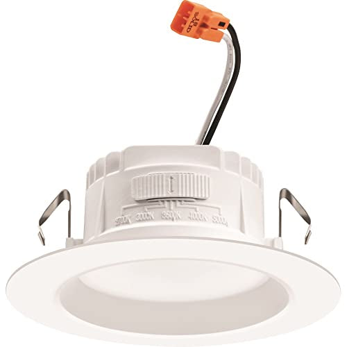 Juno 4 Inch LED Recessed Lighting, RetroBasics Series LED Downlight Trim Kit, Regressed 4" Ceiling Light with 5-in-1 Switchable White Color, 625 Lumens, Baffle Trim, Matte White - color: Switchable White, size: 4-Inch, style: Standard | Non-Adjustable | S